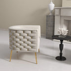 SEYNAR Mid-Century Modern Velvet Round Accent Chair for Living Room
