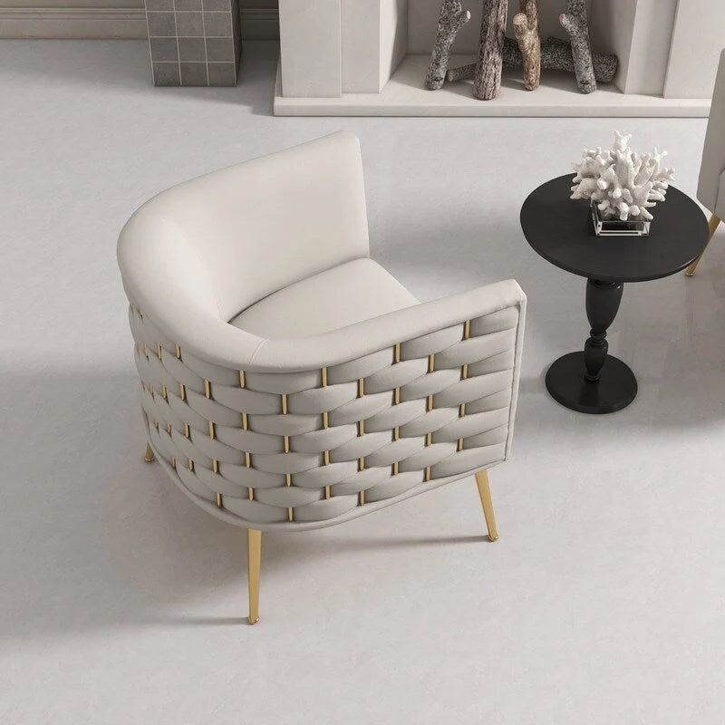 SEYNAR Mid-Century Modern Velvet Round Accent Chair for Living Room