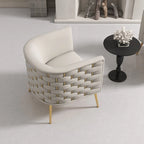 SEYNAR Mid-Century Modern Velvet Round Accent Chair for Living Room