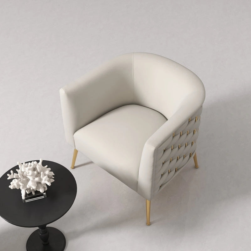 SEYNAR Mid-Century Modern Velvet Round Accent Chair for Living Room
