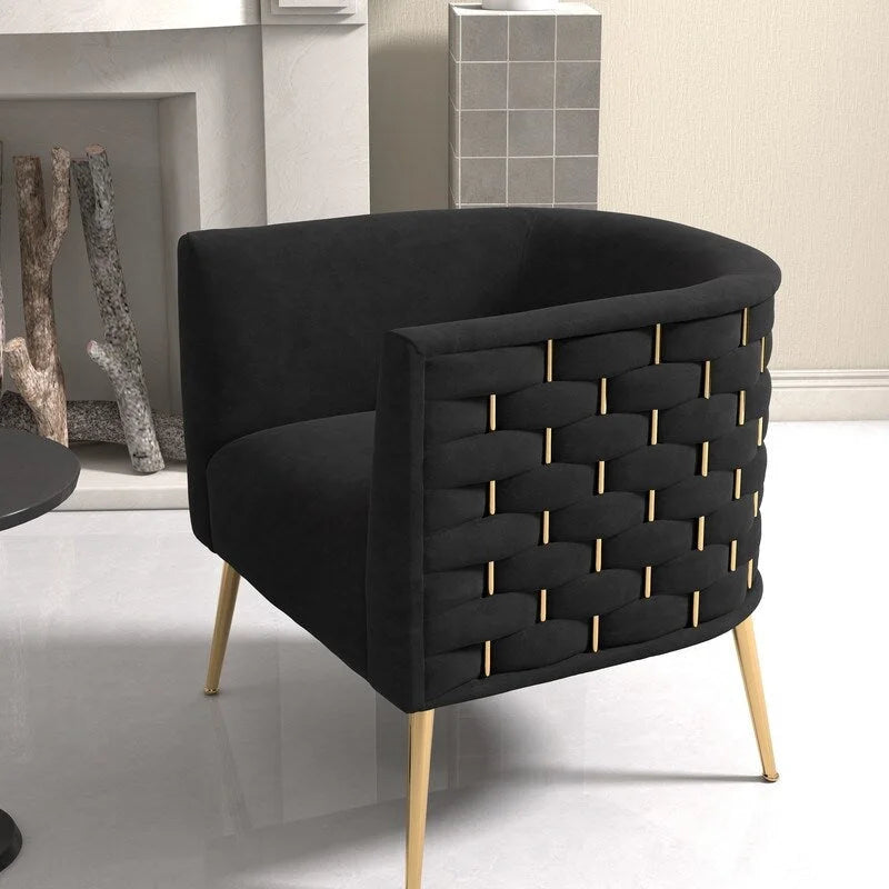 SEYNAR Mid-Century Modern Velvet Round Accent Chair for Living Room