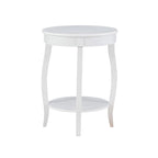 Penelope White Round Table with Shelf