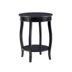 Penelope White Round Table with Shelf