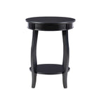 Penelope White Round Table with Shelf