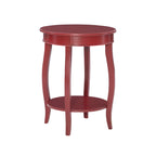 Penelope White Round Table with Shelf