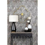 Zinc-Finished Metal and Wood Scalloped Edge Sofa Table