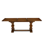 East West Furniture Dining Table Set- a Wooden Table and Light Beige Linen Fabric Chairs,(Pieces Options)