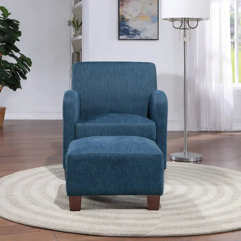 Aiden Chair & Ottoman with Espresso Legs