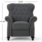 Walder Tufted Nailhead Fabric Recliner by Christopher Knight Home