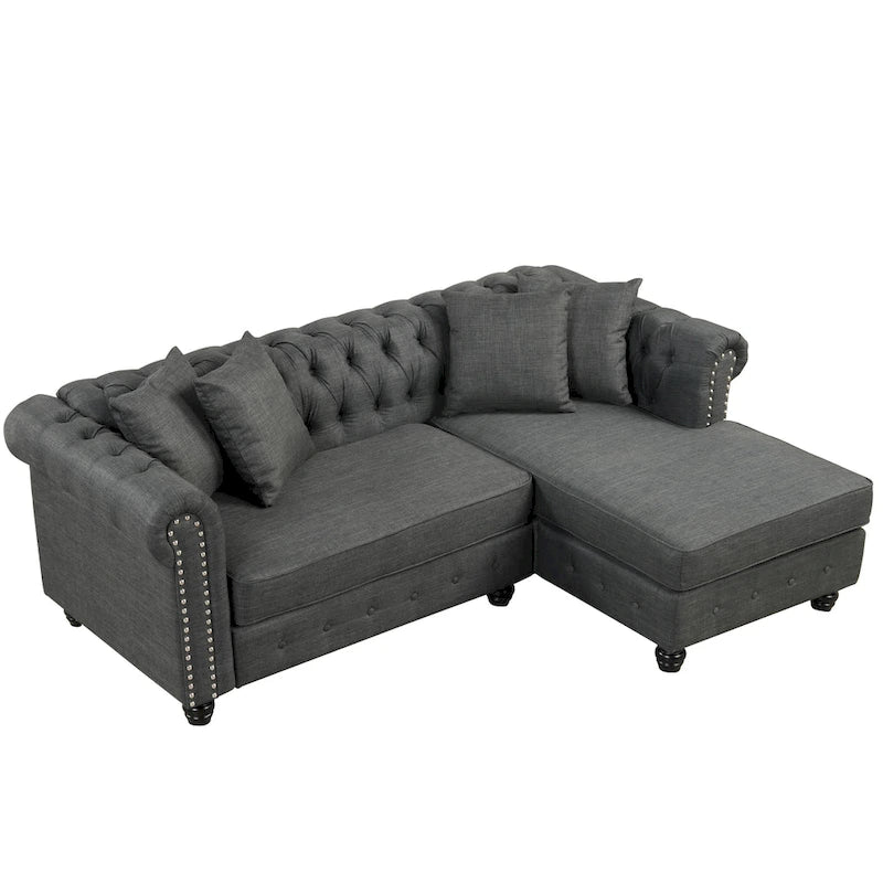 Morden Fort Chesterfield Sofa Living Room Furniture Couches Linen