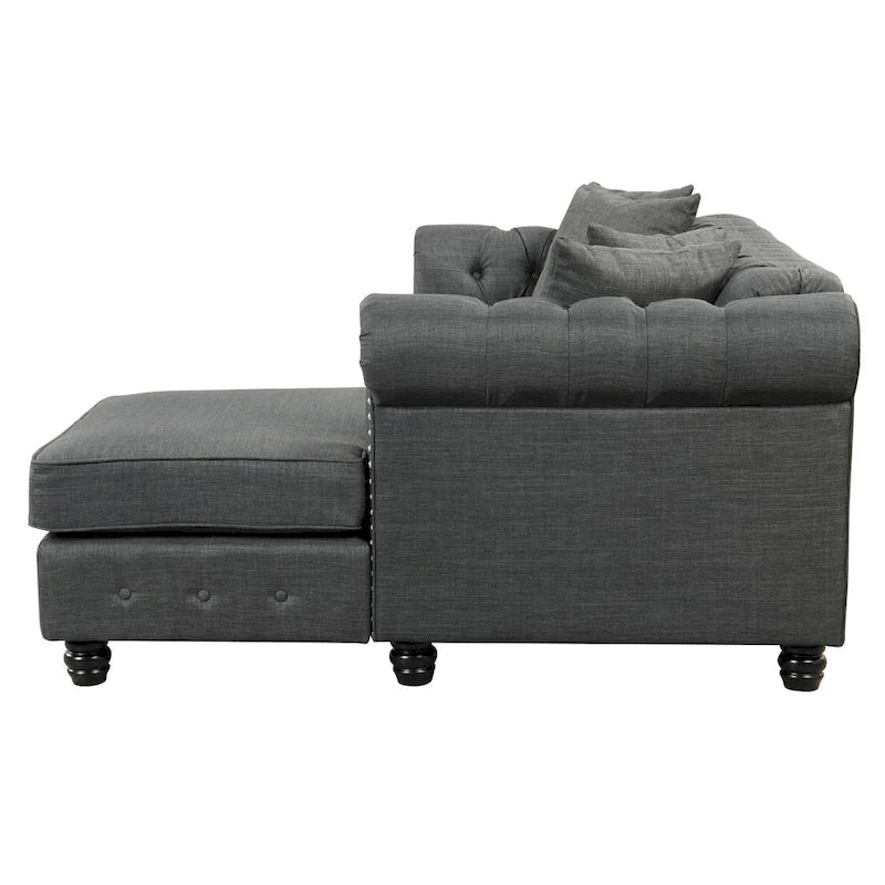 Morden Fort Chesterfield Sofa Living Room Furniture Couches Linen