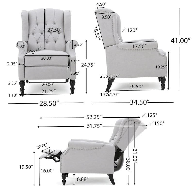 Walter Tufted Fabric Recliners (Set of 2) by Christopher Knight Home