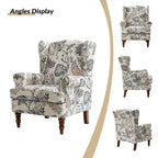 Epimethis Traditional Fabric Accent Wingback Armchair with Turned Legs by HULALA HOME