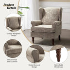 Epimethis Traditional Fabric Accent Wingback Armchair with Turned Legs by HULALA HOME