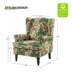 Epimethis Traditional Fabric Accent Wingback Armchair with Turned Legs by HULALA HOME