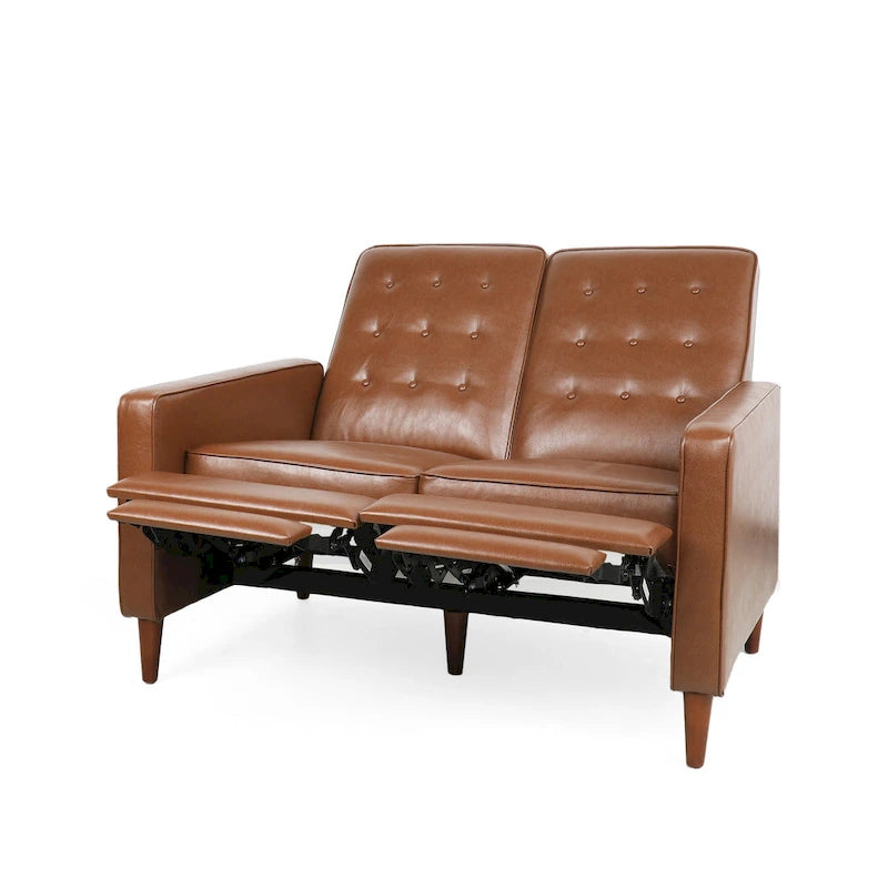Denison Upholstered Loveseat Pushback Recliner by Christopher Knight Home
