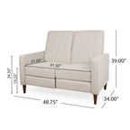 Denison Upholstered Loveseat Pushback Recliner by Christopher Knight Home