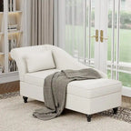 Modern Chaise Lounge Indoor with Storage Fabric Chaise Lounge Couch