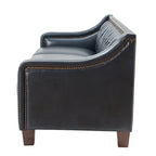 Mateo 82.28 Wide Transitional Genuine Leather Sofa with Nailhead Trim and Button-Tufted Back