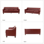 Mateo 82.28 Wide Transitional Genuine Leather Sofa with Nailhead Trim and Button-Tufted Back