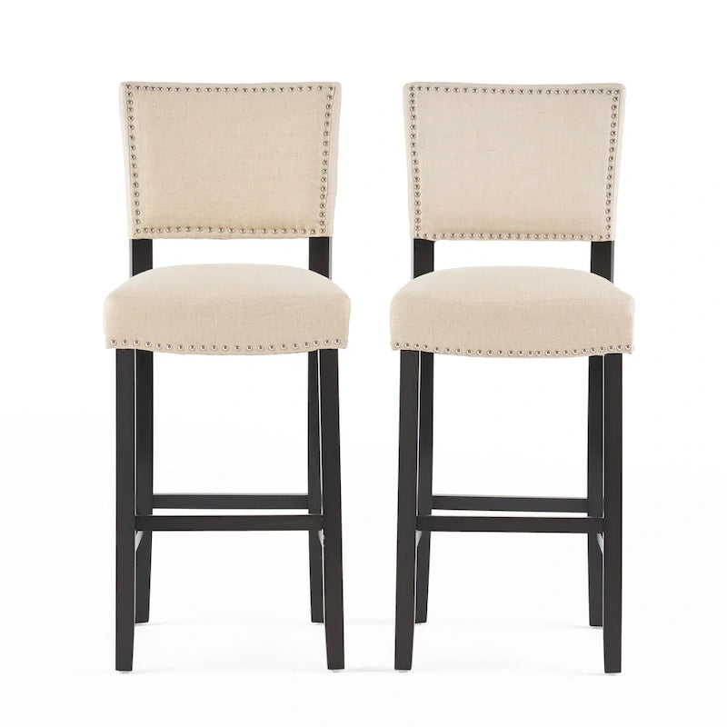 Mayfield Contemporary Linen Barstool (Set of 2) by Christopher Knight Home - 22.25 D x 18.50 W x 44.50 H