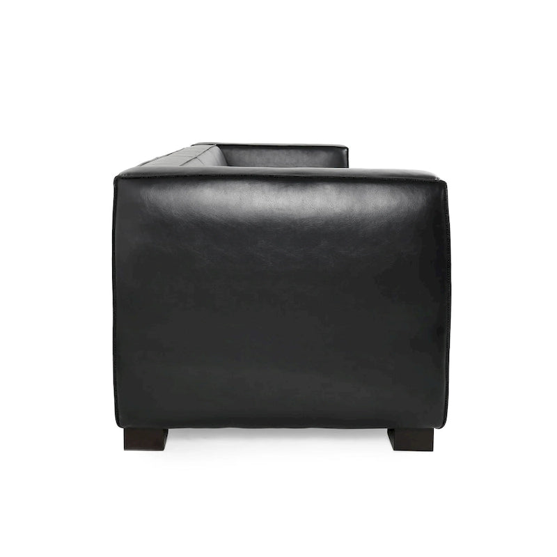 Goyette Faux Leather 3 Seater Sofa by Christopher Knight Home
