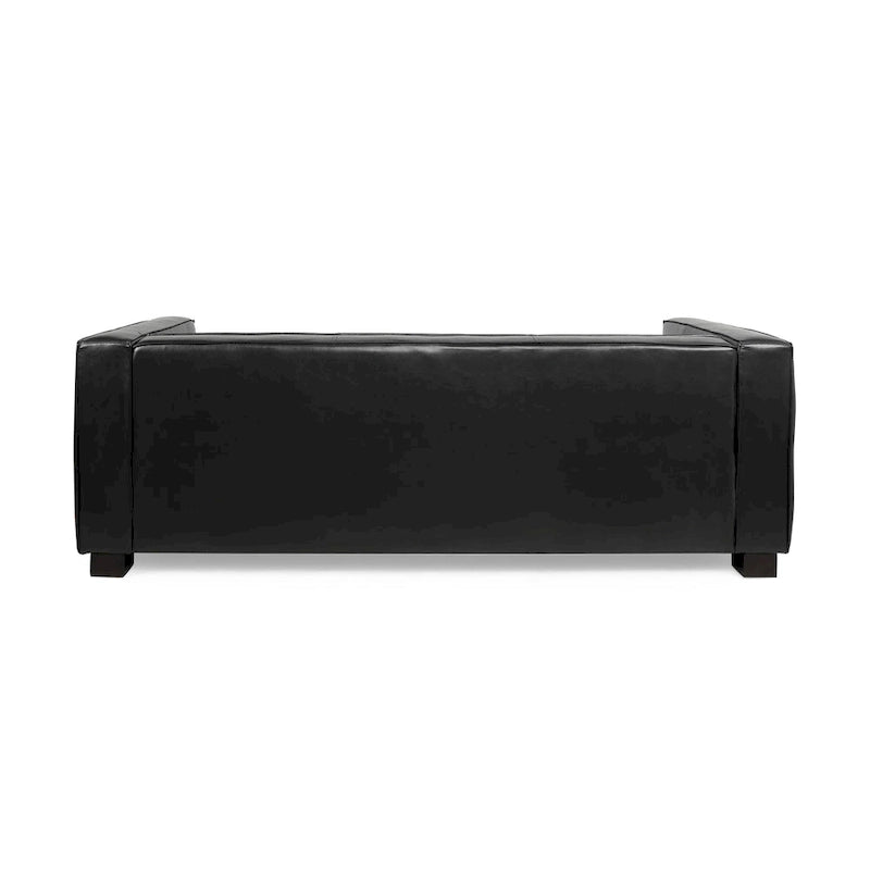 Goyette Faux Leather 3 Seater Sofa by Christopher Knight Home