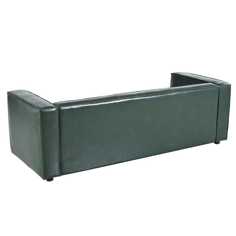 Goyette Faux Leather 3 Seater Sofa by Christopher Knight Home