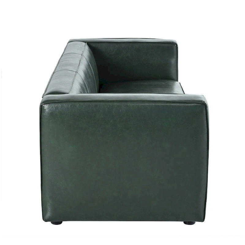 Goyette Faux Leather 3 Seater Sofa by Christopher Knight Home