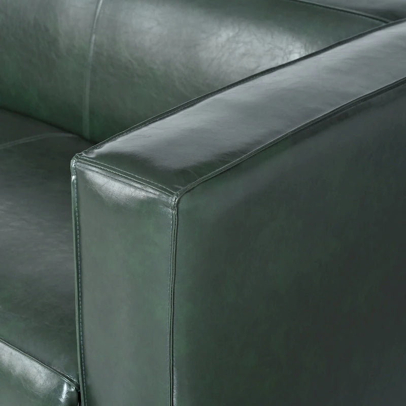 Goyette Faux Leather 3 Seater Sofa by Christopher Knight Home