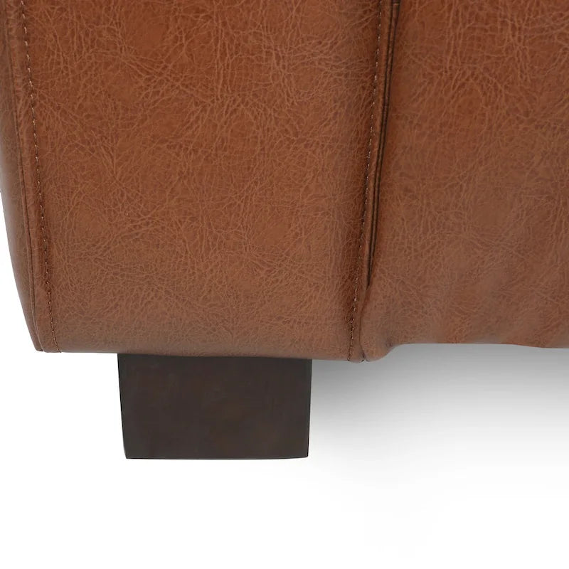 Goyette Faux Leather 3 Seater Sofa by Christopher Knight Home