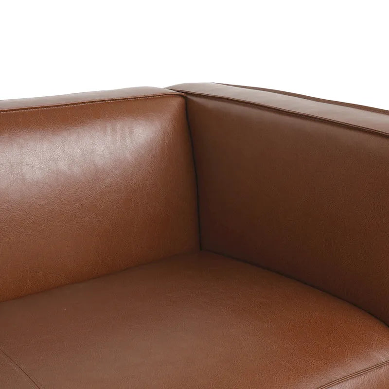 Goyette Faux Leather 3 Seater Sofa by Christopher Knight Home