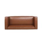 Goyette Faux Leather 3 Seater Sofa by Christopher Knight Home