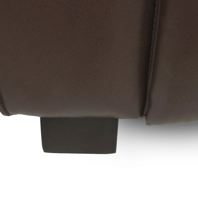 Goyette Faux Leather 3 Seater Sofa by Christopher Knight Home