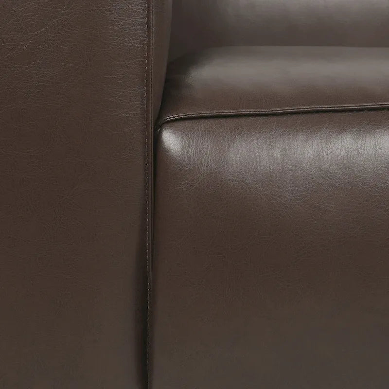 Goyette Faux Leather 3 Seater Sofa by Christopher Knight Home