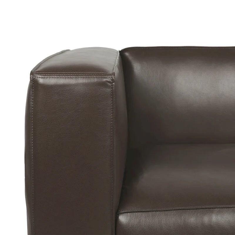 Goyette Faux Leather 3 Seater Sofa by Christopher Knight Home