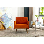 Velvet Upholstered Tufted Accent Chair With Golden feet