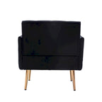 Velvet Upholstered Tufted Accent Chair With Golden feet