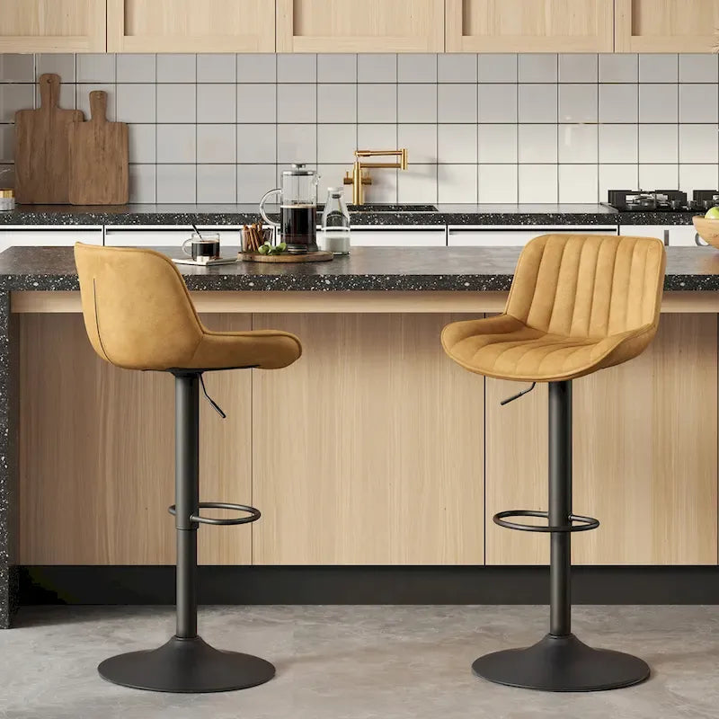 Art Leon Adjustable Height Swivel Barstool, Set of 2
