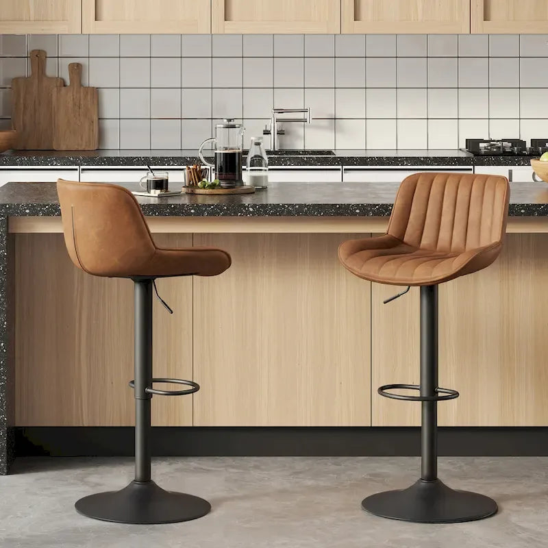 Art Leon Adjustable Height Swivel Barstool, Set of 2