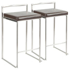 Silver Orchid Forrest Stainless Steel Stackable Fully Welded Counter Stool (Set of 2)
