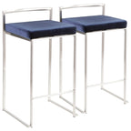 Silver Orchid Forrest Stainless Steel Stackable Fully Welded Counter Stool (Set of 2)