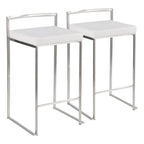 Silver Orchid Forrest Stainless Steel Stackable Fully Welded Counter Stool (Set of 2)