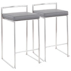 Silver Orchid Forrest Stainless Steel Stackable Fully Welded Counter Stool (Set of 2)
