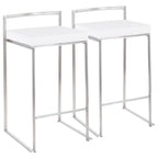 Silver Orchid Forrest Stainless Steel Stackable Fully Welded Counter Stool (Set of 2)