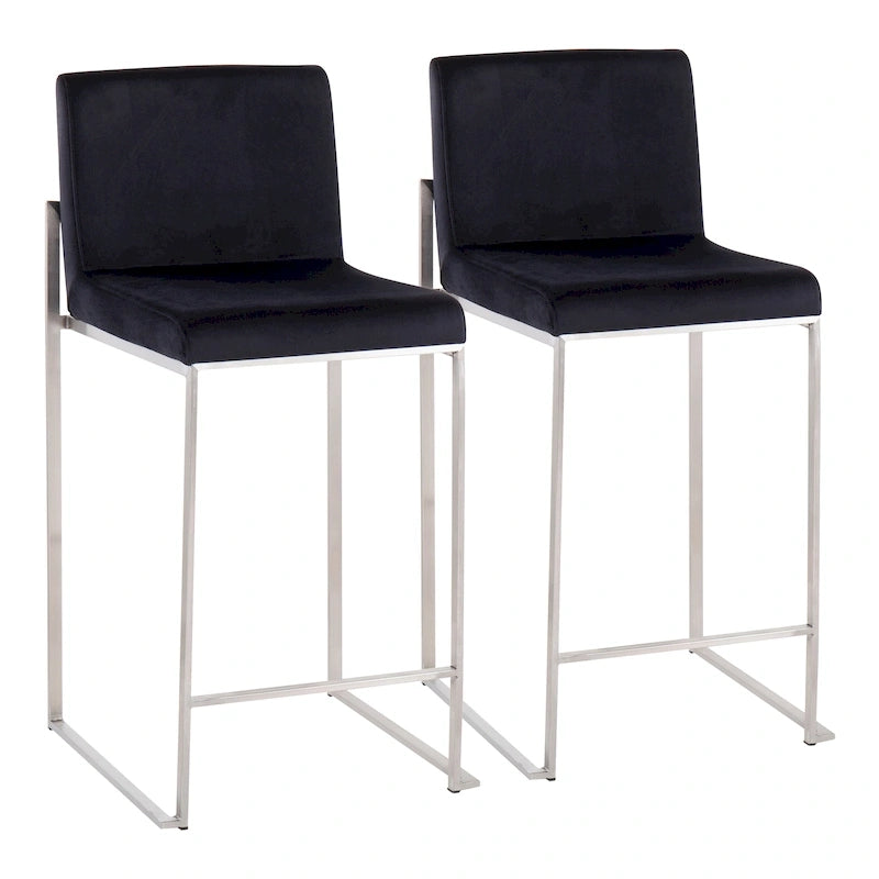 Silver Orchid Forrest High Back Counter Stool - Set of 2