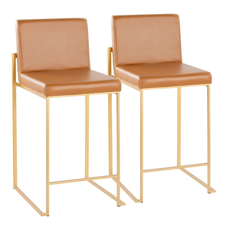 Silver Orchid Forrest High Back Counter Stool - Set of 2