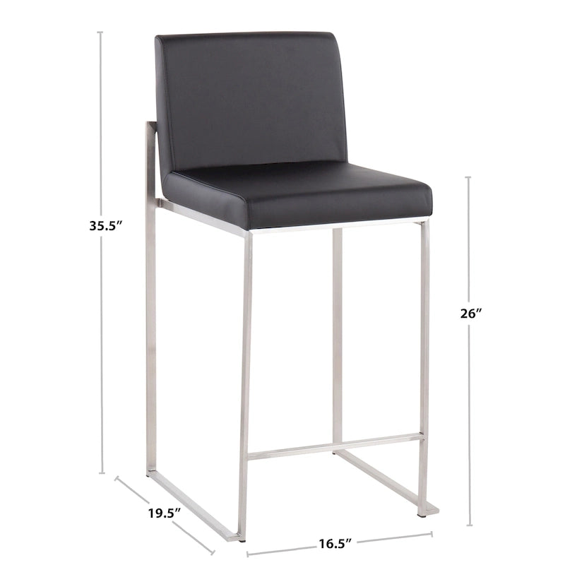 Silver Orchid Forrest High Back Counter Stool - Set of 2
