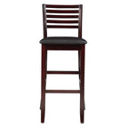 Linon Pitchfork Espresso Ladder Back Bar Stool