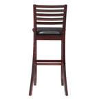 Linon Pitchfork Espresso Ladder Back Bar Stool